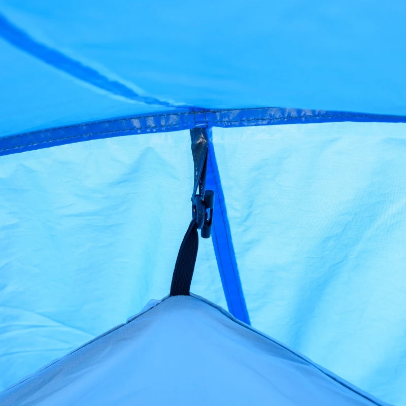 3-Person Blue Tunnel Camping Tent with Vestibule and Rainfly