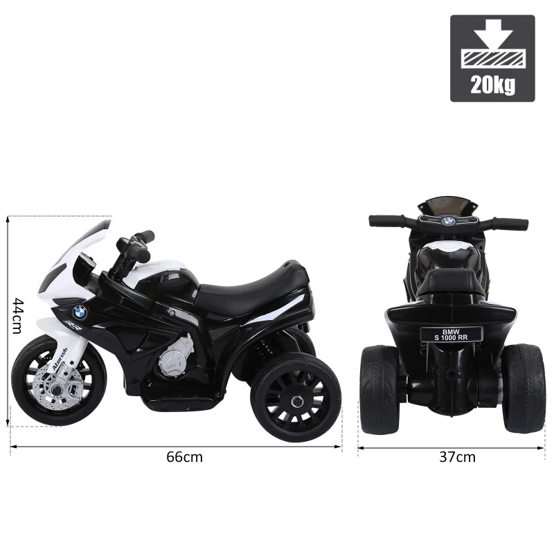 Black Electric Kids Ride-On Motorbike with Headlights and Music, 6V