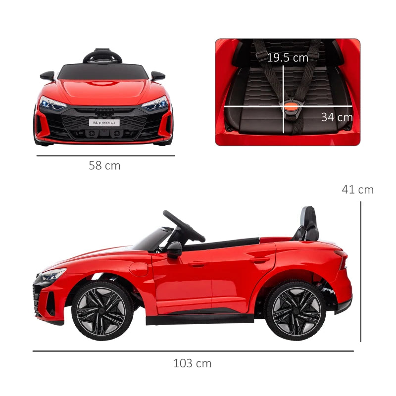 Red Audi Licensed 12V Kids Electric Ride-On Car with Remote Control