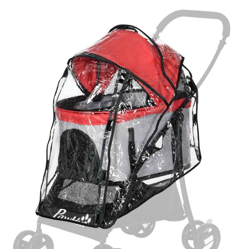 Pet Stroller Rain Cover, Front & Rear Entry, Clear