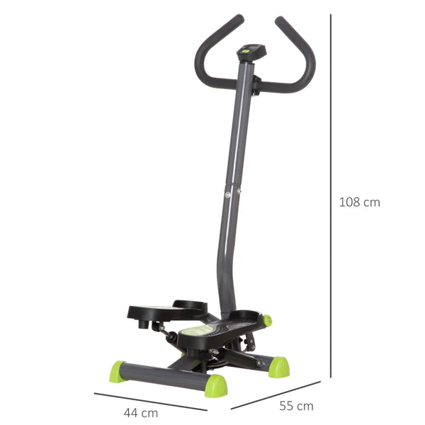 Grey Adjustable Aerobic Stepper with LCD Screen & Resistance