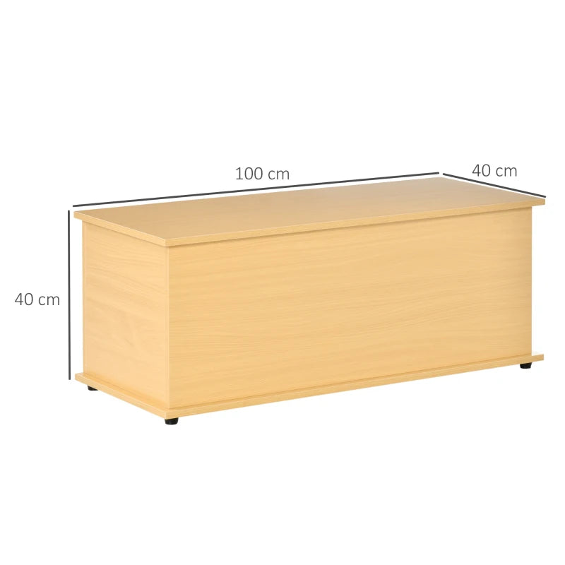 Burlywood Wooden Storage Box Bench with Lid