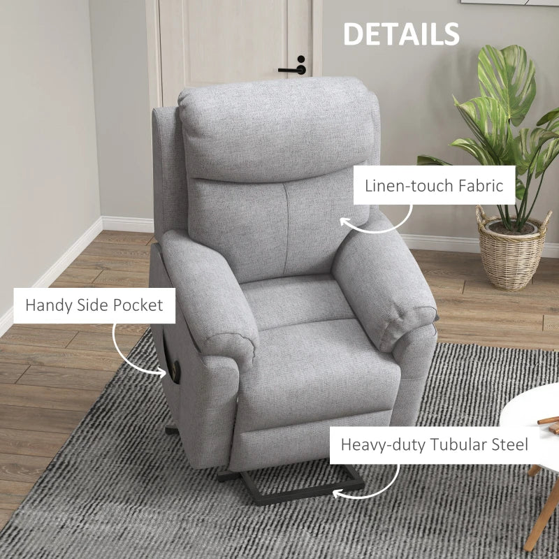 Grey Electric Power Lift Recliner Chair with Massage for Elderly