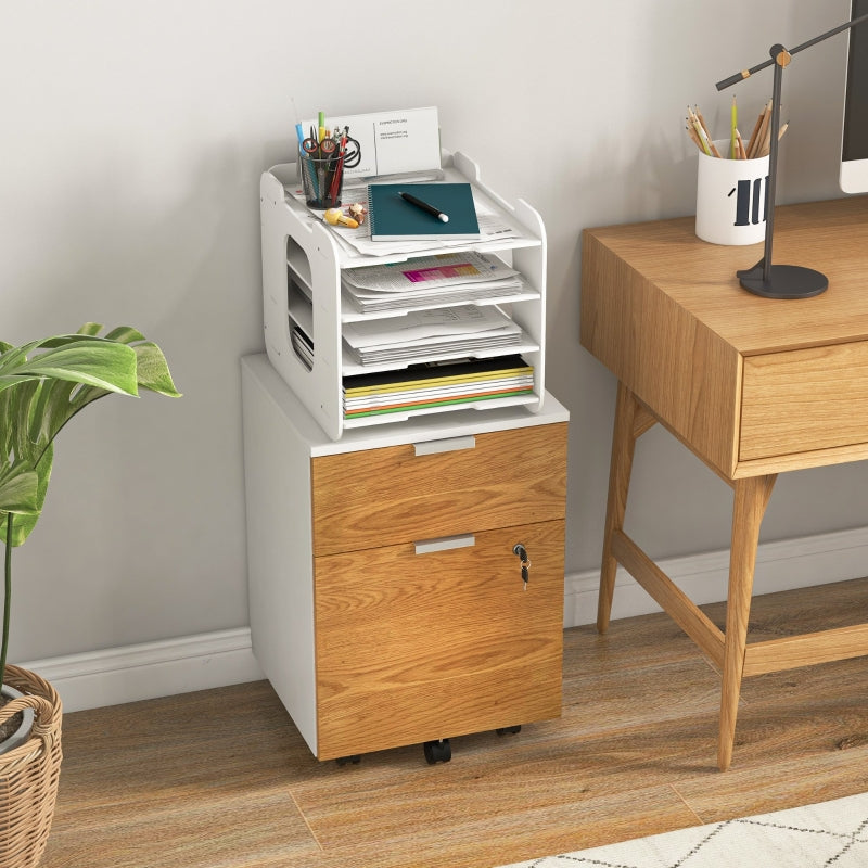 Wood Effect 2-Drawer Lockable Filing Cabinet - Espresso