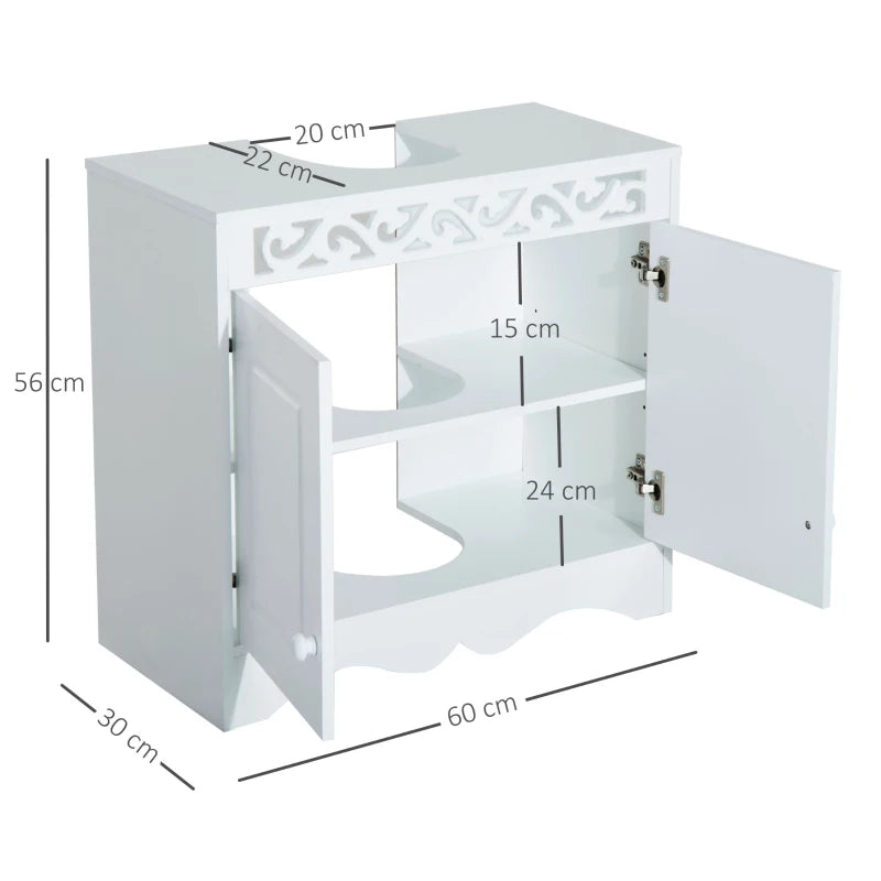 White Under Sink Bathroom Storage Cabinet