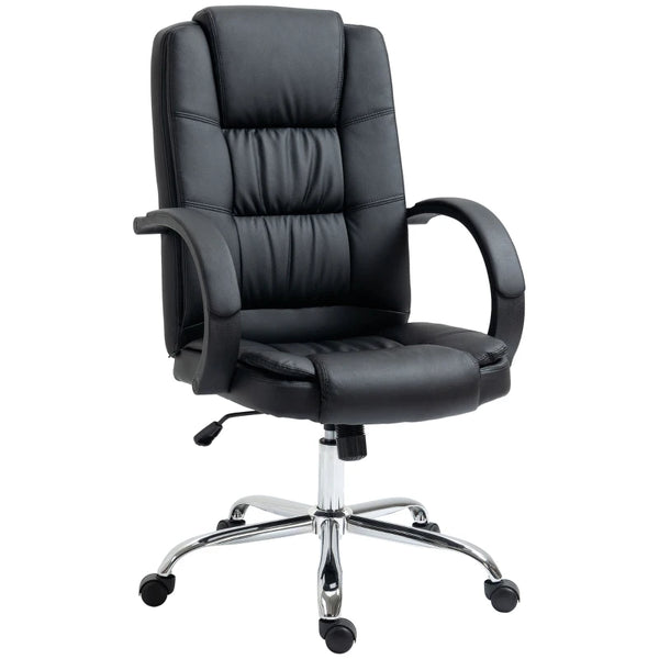 Black PU Leather Office Swivel Chair with Adjustable Height