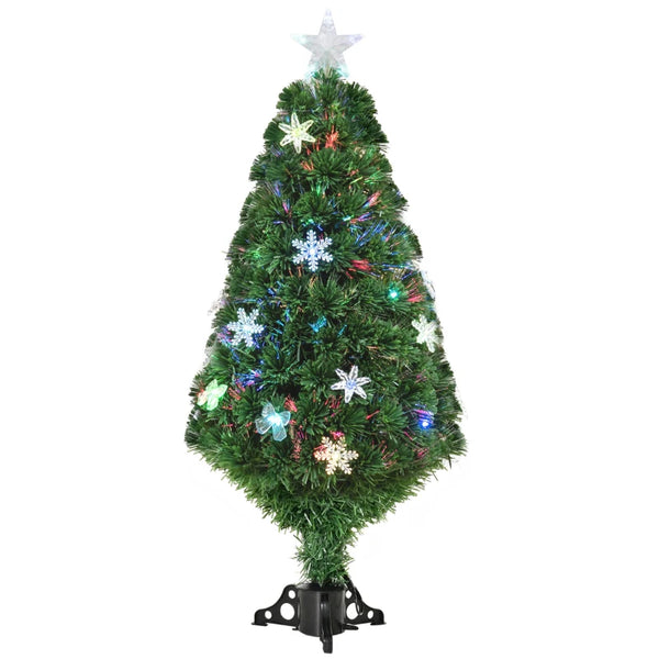 4FT Green Fiber Optic LED Christmas Tree - Holiday Home Xmas Decoration