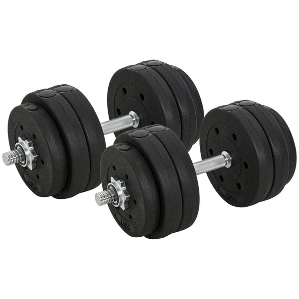 Adjustable 30KG Black Dumbbells Set for Home Gym Fitness