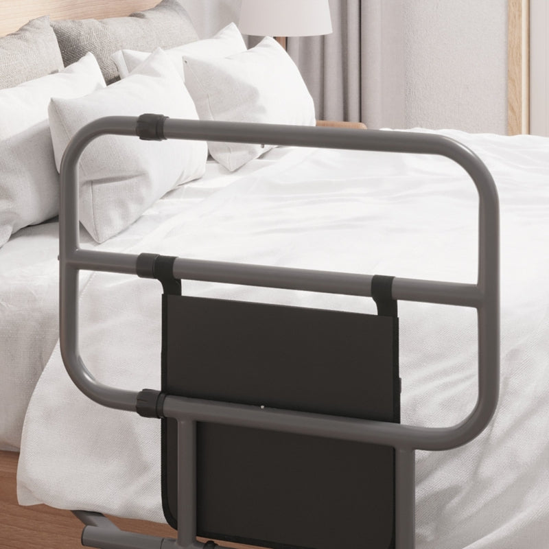 Black Folding Bed Assist Rail with Storage Pocket for Elderly and Disabled