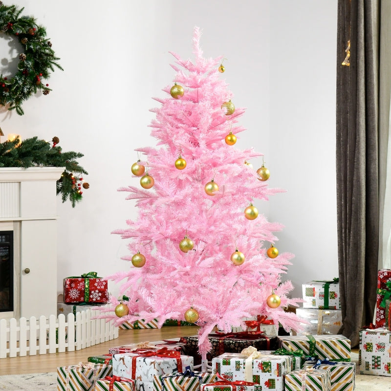 5FT Pink Artificial Christmas Tree with Automatic Open - Holiday Xmas Decoration