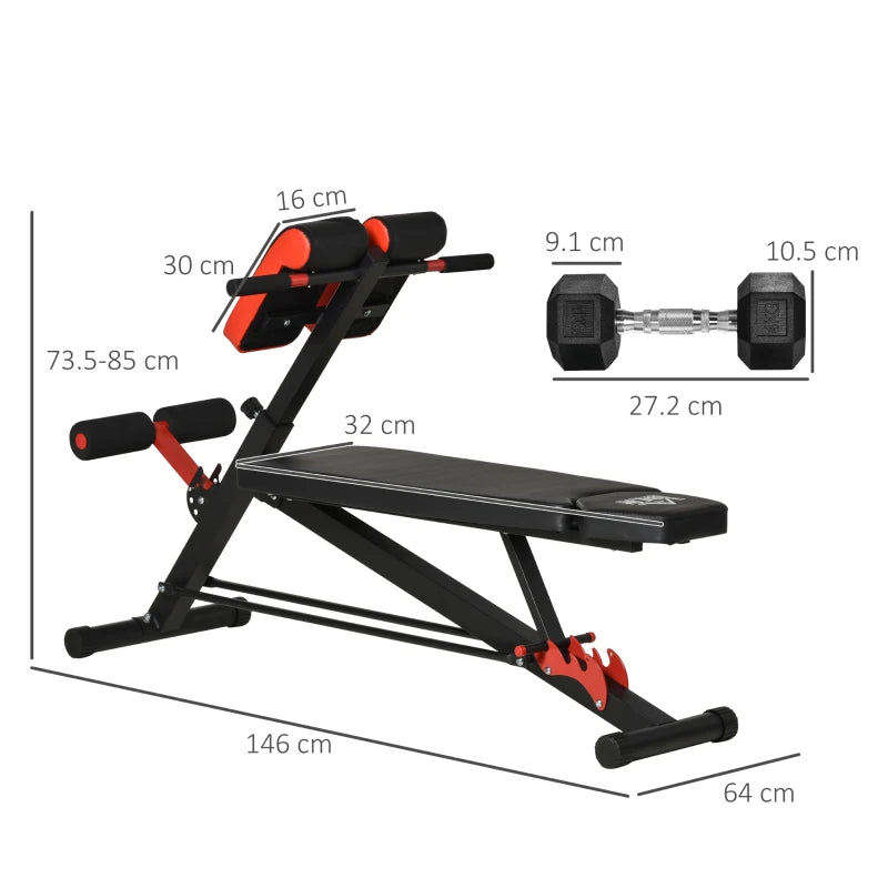 Adjustable Weight Bench Set with Dumbbells - Black