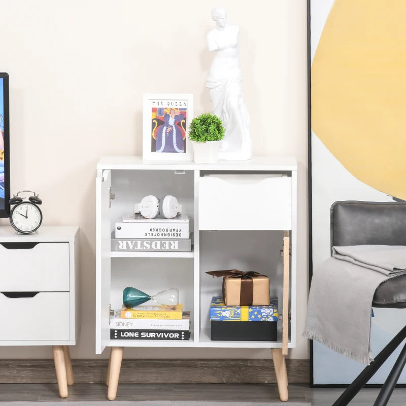 Brown Sideboard Storage Cabinet with Drawer for Bedroom & Living Room