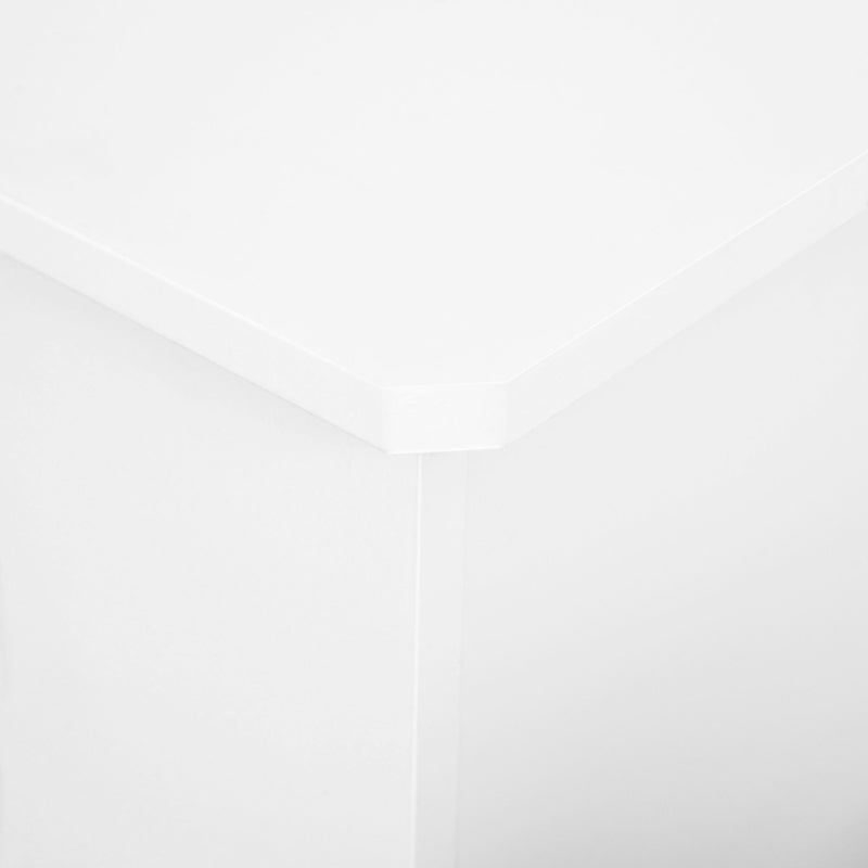 White Modern Radiator Cover with Horizontal Slats, 172 x 19 x 81 cm