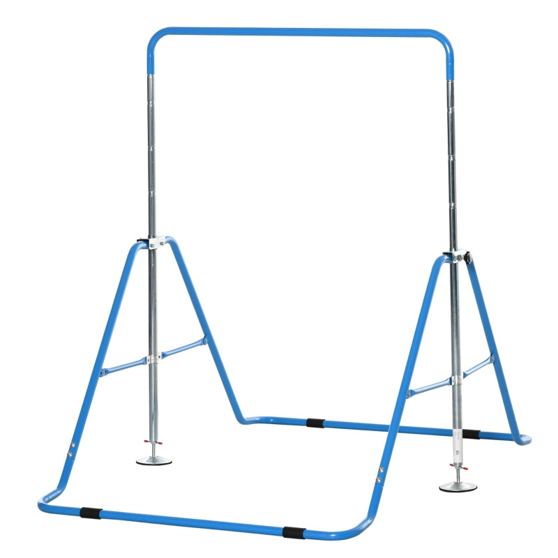 Blue Folding Kids Gymnastics Bar with Adjustable Height