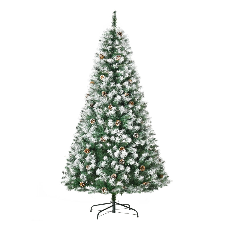 6FT Green Artificial Christmas Tree with Pine Cones - Holiday Xmas Decor