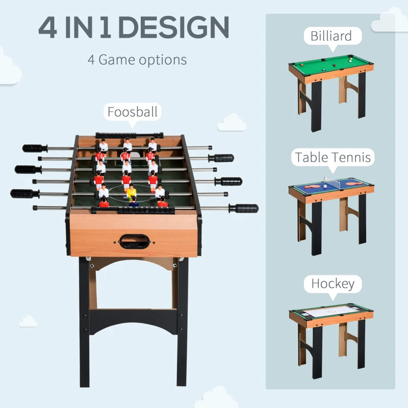 4-in-1 Multi Game Table, Compact Design, Multi-Colour, 87x43x73 cm