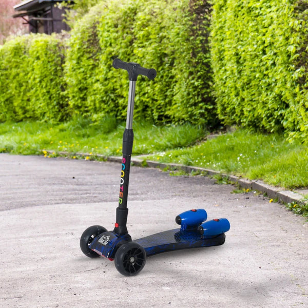 Blue Kids 3-Wheel Scooter with Flashing Wheels and Music