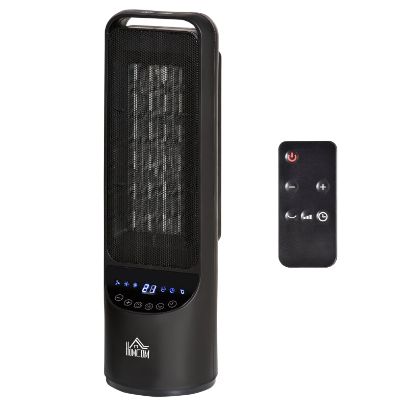 Black Ceramic Fan Space Heater with Remote Control
