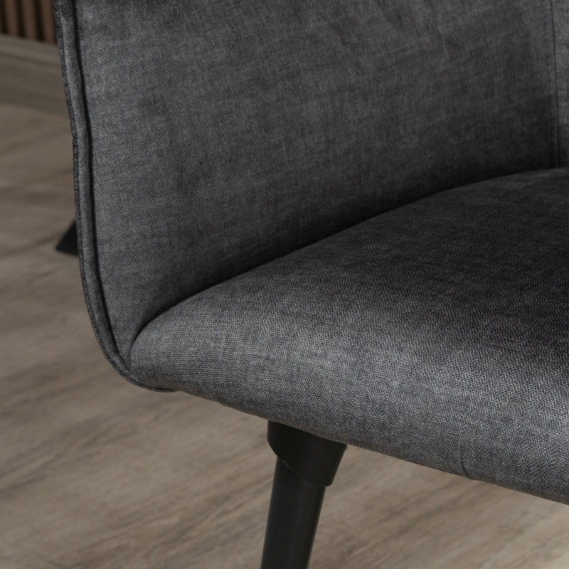 Dark Grey Steel Leg Accent Chair for Living Room and Bedroom