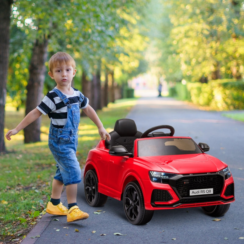 Red Audi RS Q8 6V Kids Electric Ride-On Car with Remote Control and Music