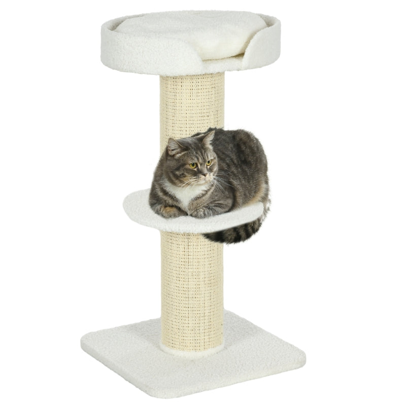 Cat Tree with Basket Cushion - Cream White