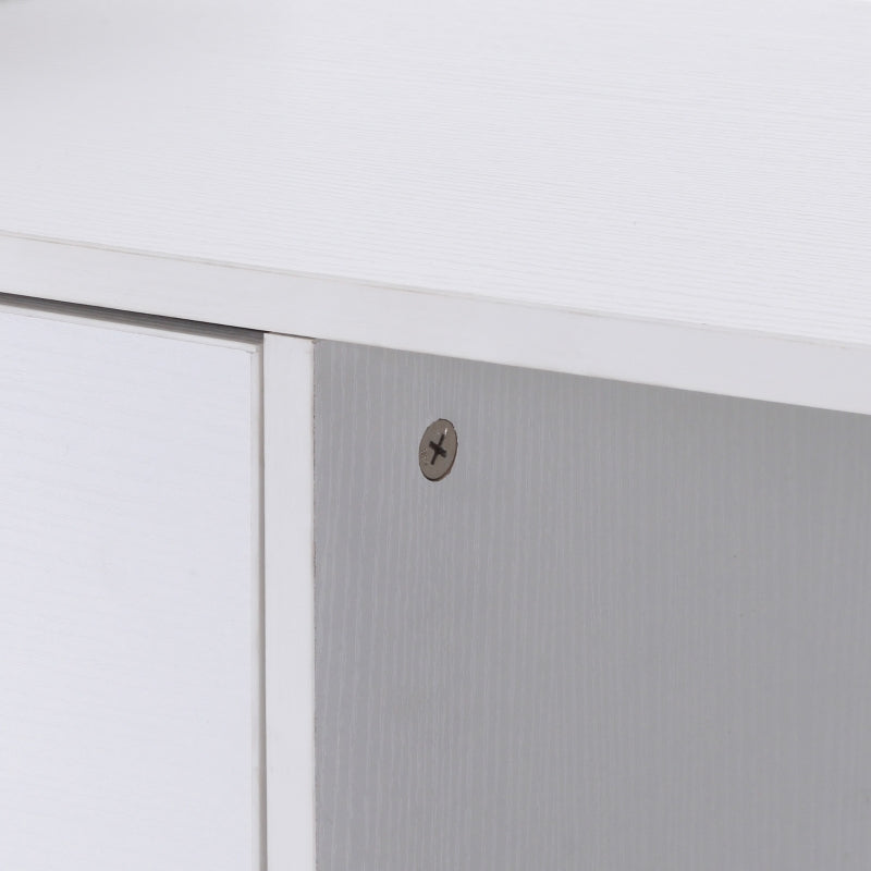 White L-Shaped Computer Desk with Storage