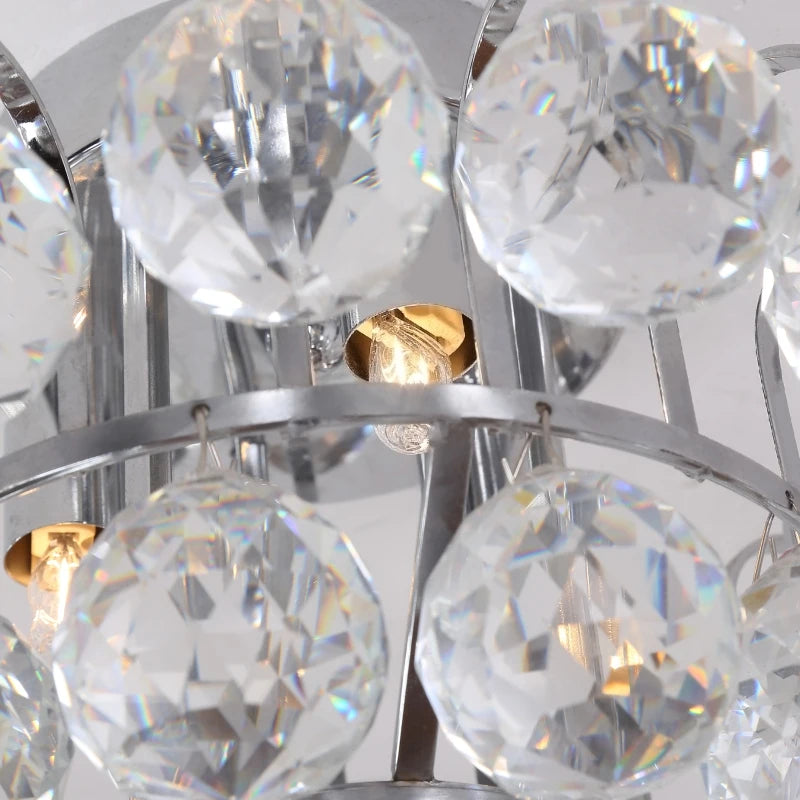 Silver Crystal Droplets Ceiling Light 30x30cm