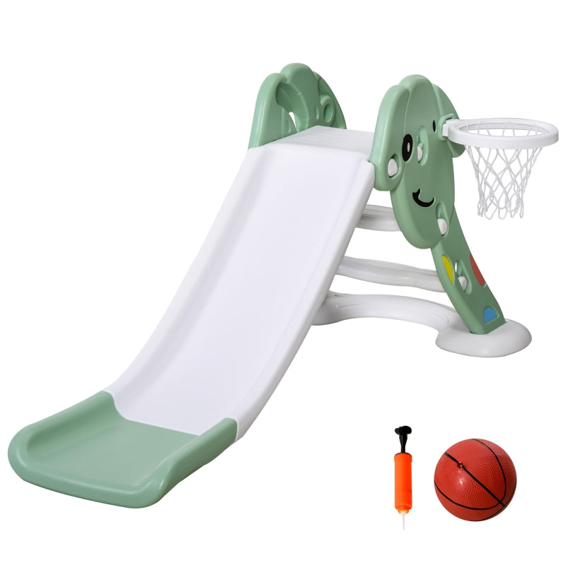 Blue Kids Slide with Basketball Hoop - Toddler Climber Playset