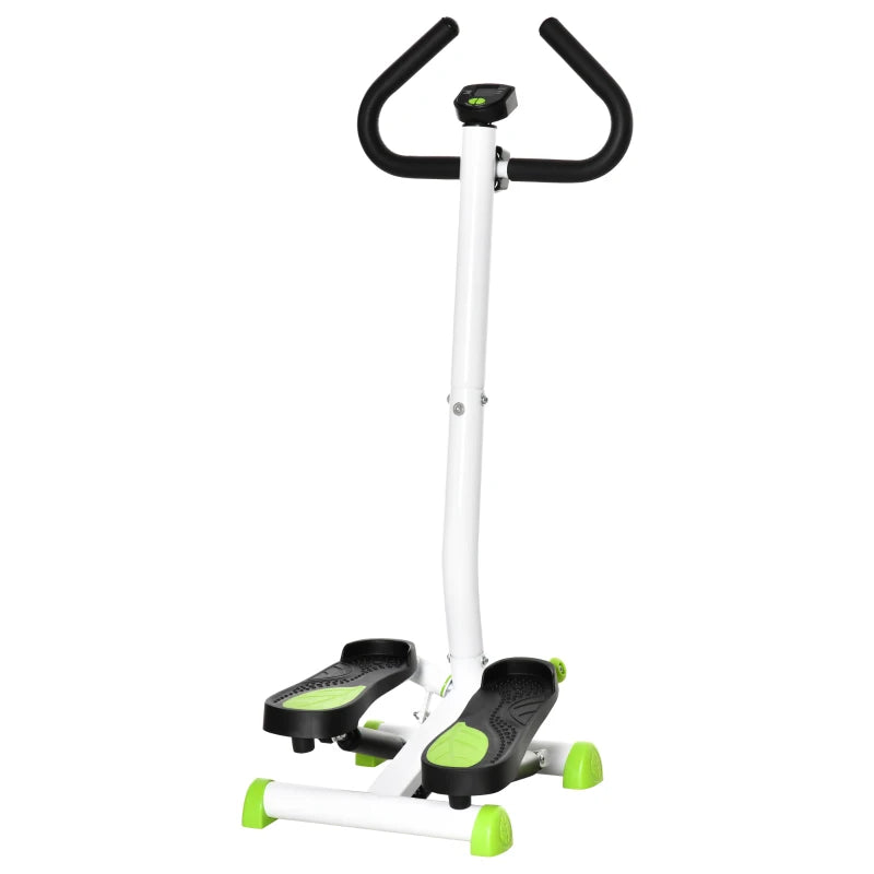 White Aerobic Twister Stepper with Adjustable Resistance & LCD Screen