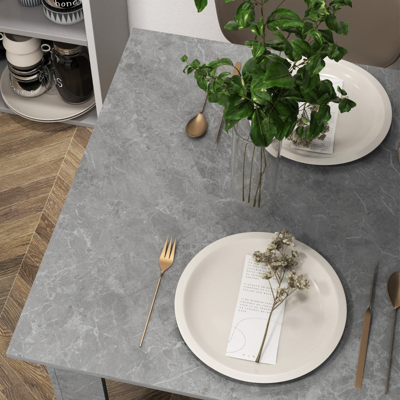 Modern Grey Square Dining Table with Faux Cement Effect