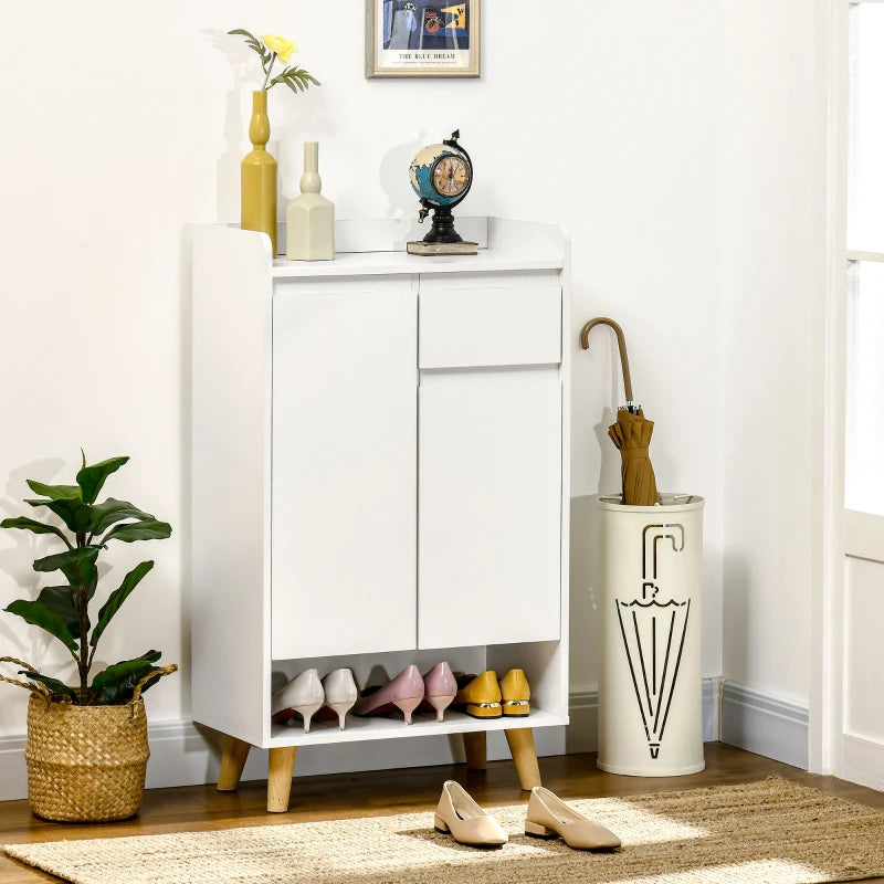 White Modern Sideboard with 2 Door Cupboards and Drawer
