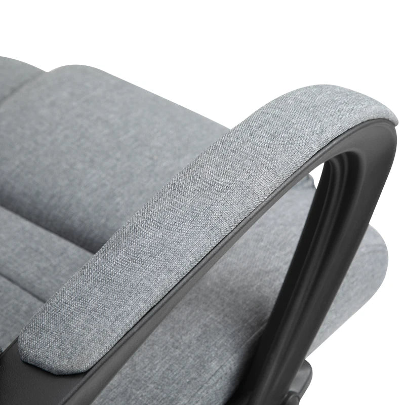 Grey Linen Swivel Office Chair with Adjustable Height