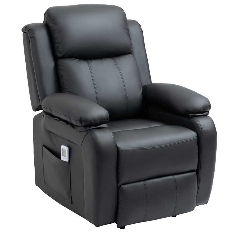 Black Electric Power Lift Recliner Chair with Vibration Massage and Remote Control