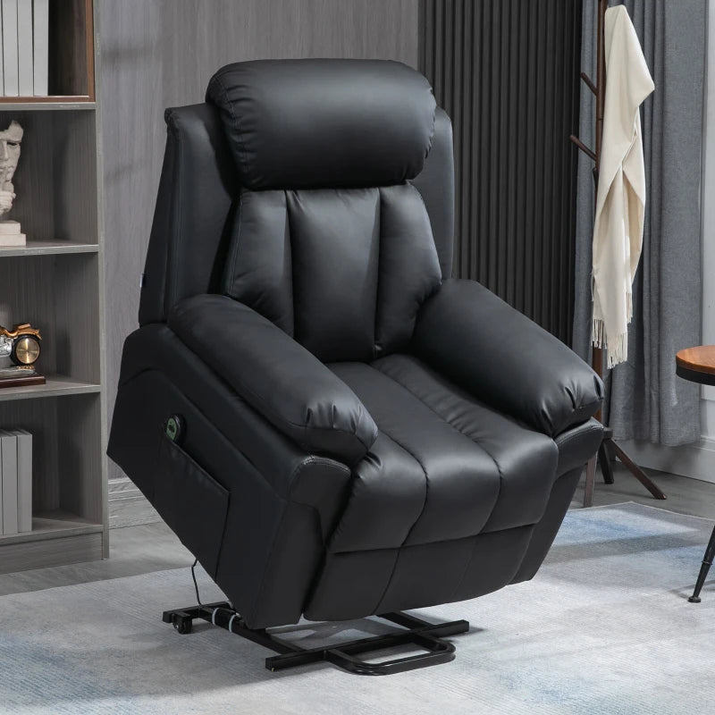 Black Electric Power Lift Recliner Sofa with Remote Control