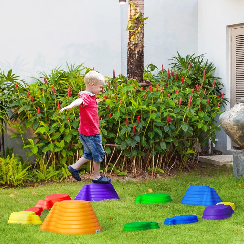 Multicoloured Kids Balance Stepping Stones Set - 11 Pieces