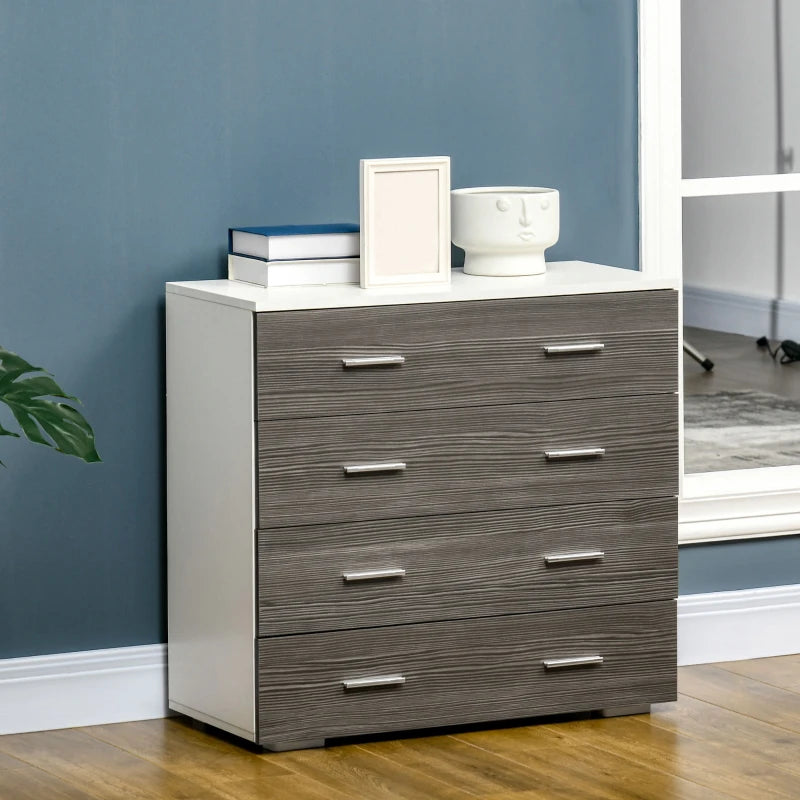 Grey 4-Drawer Storage Dresser for Bedroom and Living Room