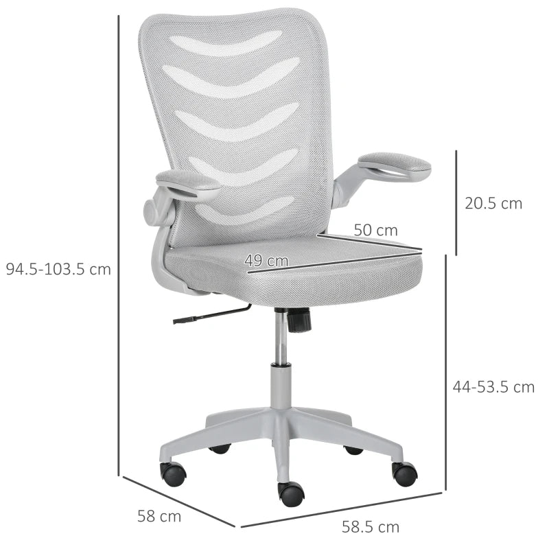 Grey Mesh Office Chair with Lumbar Support & Adjustable Height