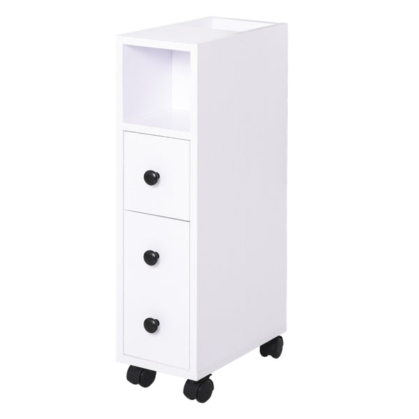 White Compact Bathroom Drawers - Space-Saving Storage Solution