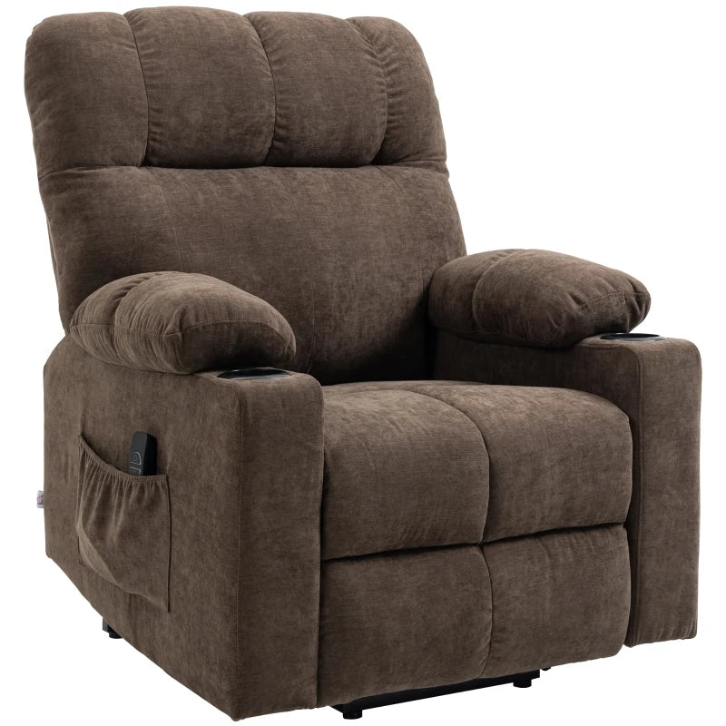 Dark Brown Electric Power Lift Recliner Chair for Elderly with Remote Control