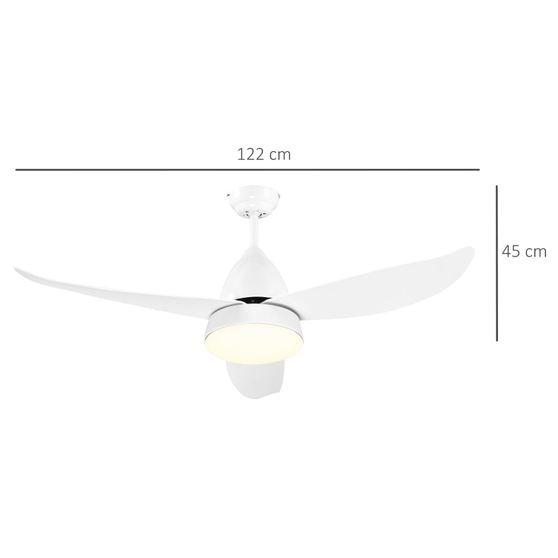 White Reversible Ceiling Fan with Light and Remote Control