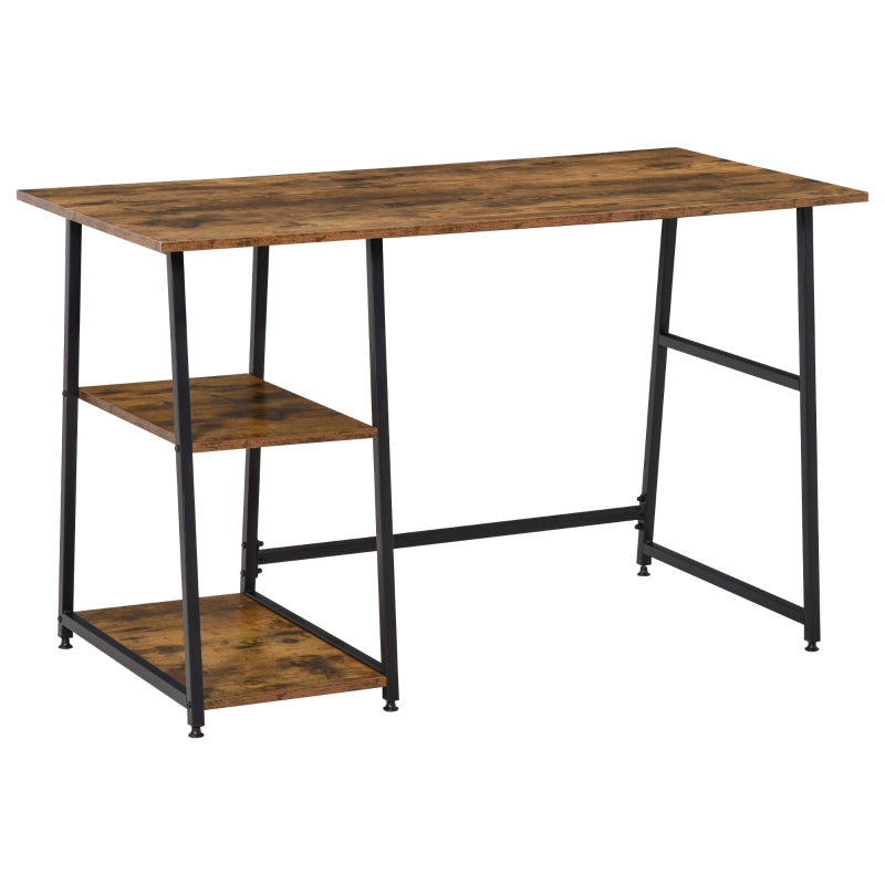 Industrial Black and Rustic Brown Computer Desk with Storage