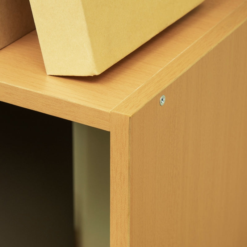 5-Tier Natural Wood Bookshelf with 13 Open Shelves