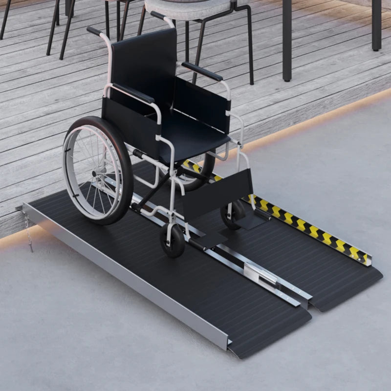 Aluminium Folding Wheelchair Ramp, 122x73cm, 272KG Capacity, Non-Skid Surface