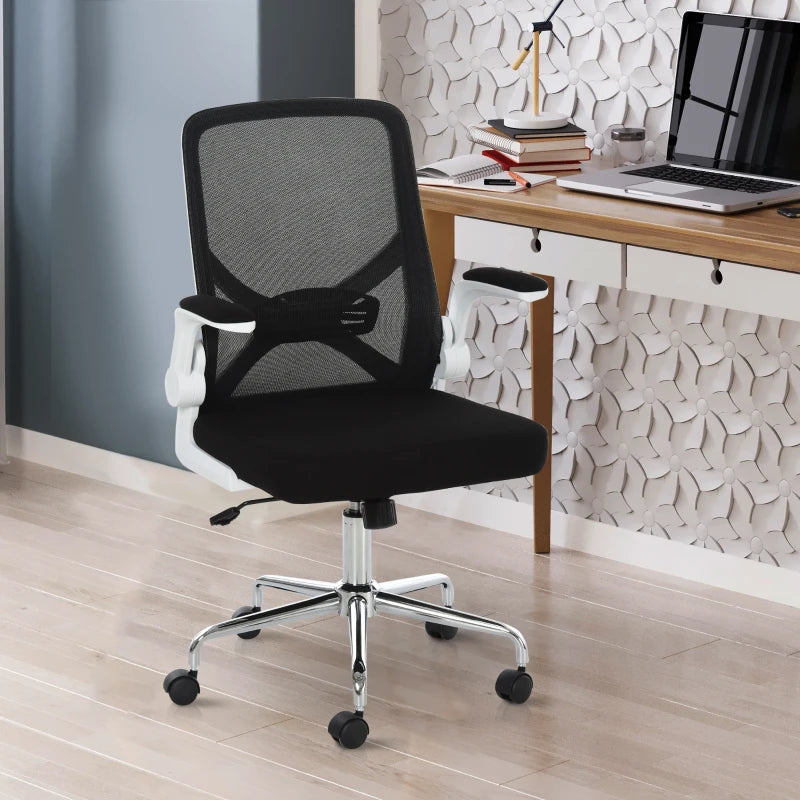 Black Mesh Swivel Office Chair with Folding Back