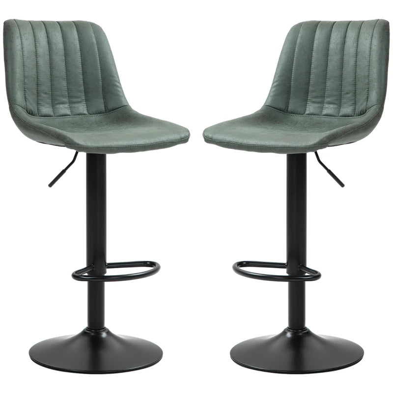 Green Retro Tub Bar Stools Set of 2