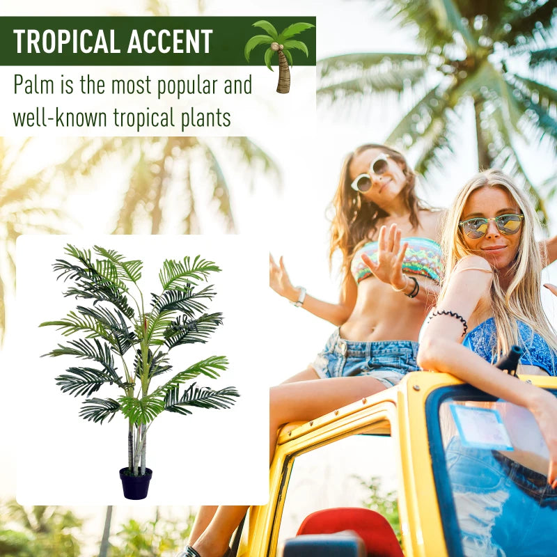 150cm Tropical Palm Tree in Green Pot - Indoor/Outdoor Decor
