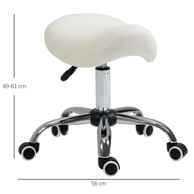 Cream Hydraulic Salon Stool