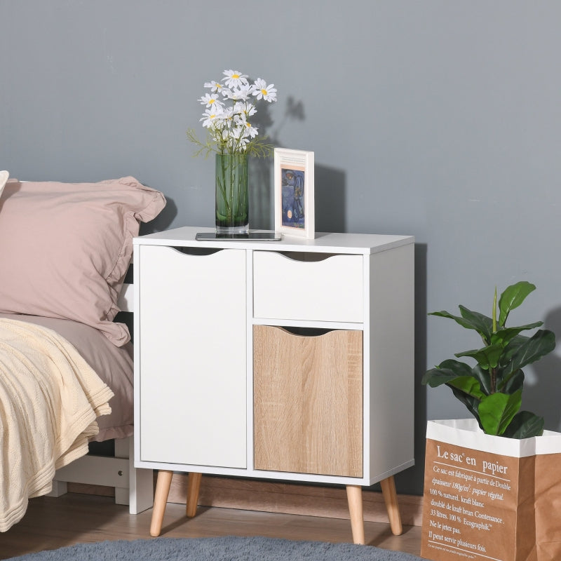 Brown Sideboard Storage Cabinet with Drawer for Bedroom & Living Room