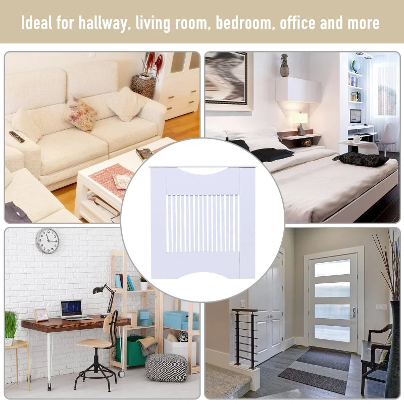White Slatted Radiator Cover Cabinet 82H x 78W x 19D