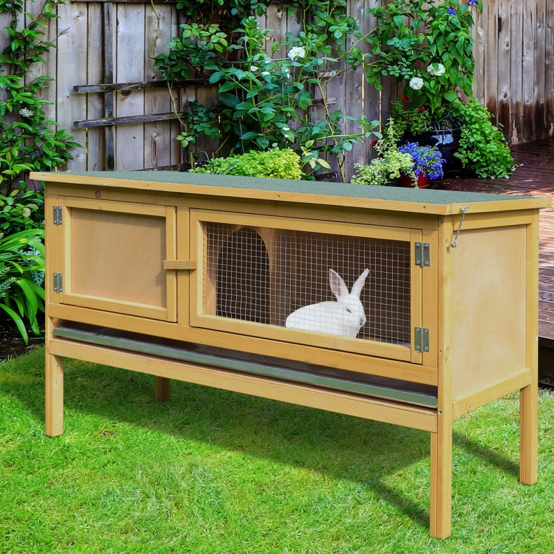 Outdoor Small Animal Hutch with Openable Roof, Grey, 115 x 44 x 65 cm